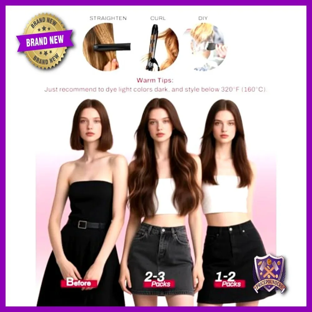 Real Human Hair Clip-In Extensions 18 Inch 7 Piece Set 120g Volume